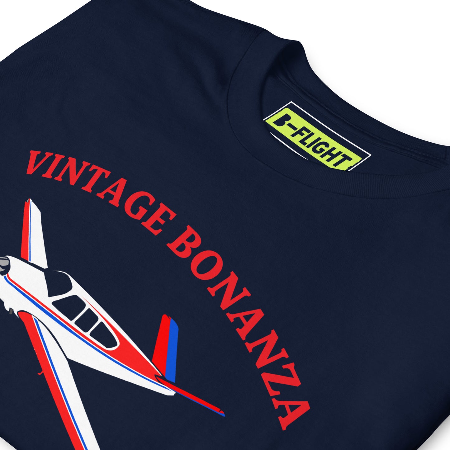 V-TAIL BONANZA Vintage Tri-color 1 stripe Printed Short-Sleeve Unisex Classic Fit Aviation T-Shirt