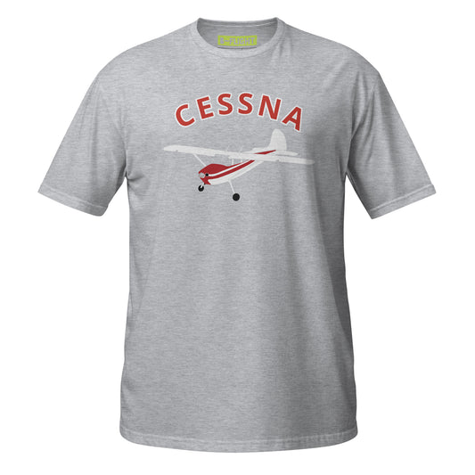 CESSNA 170 White - Red Soft  Short-Sleeve Unisex Aviation T-Shirt