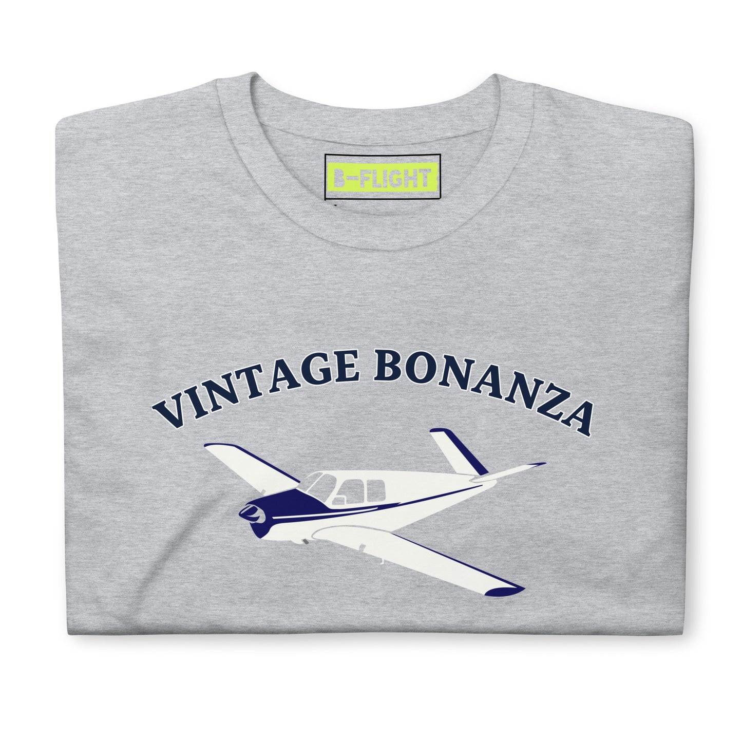 V-TAIL BONANZA Vintage blue - white Printed Short-Sleeve Unisex Classic Fit Aviation T-Shirt