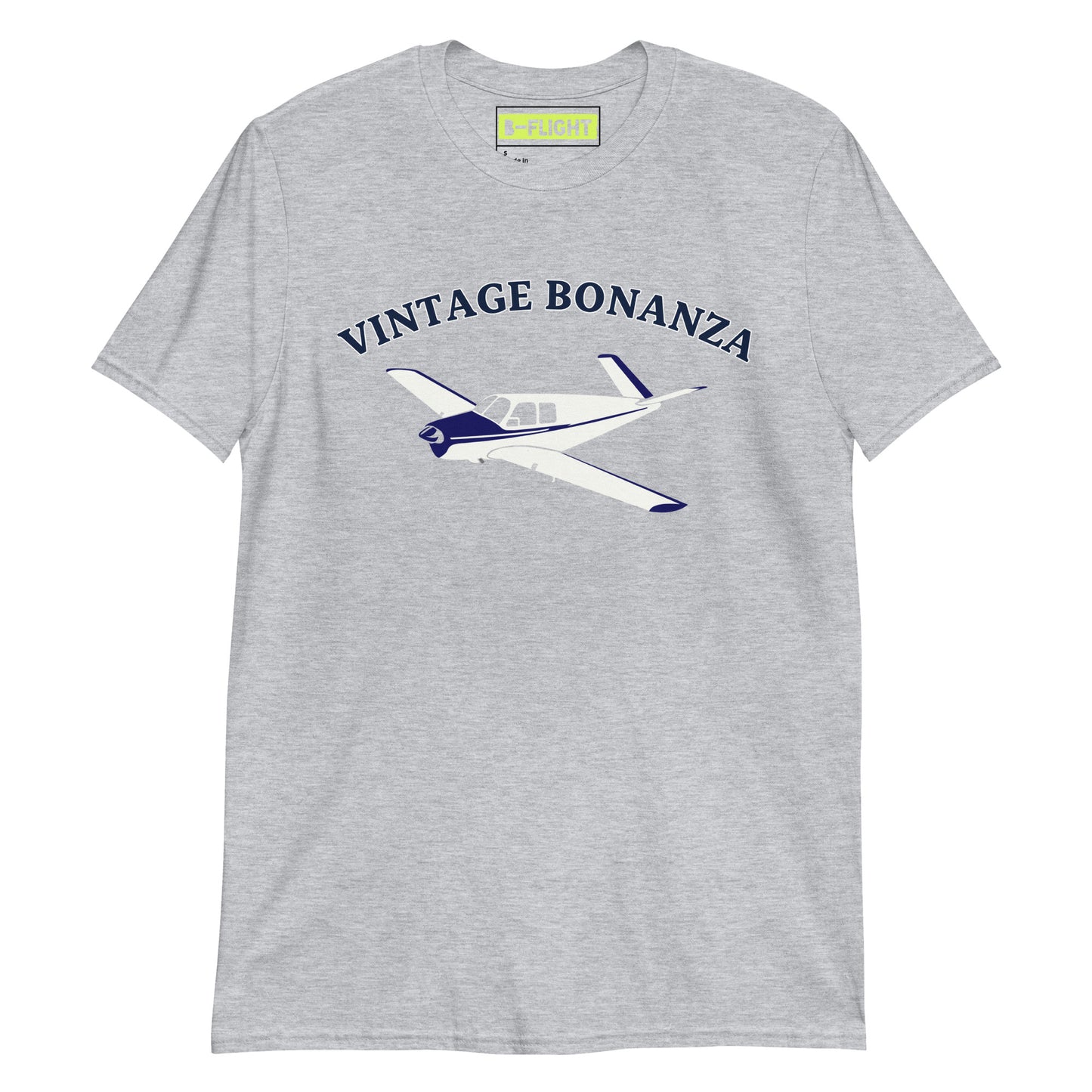 V-TAIL BONANZA Vintage blue - white Printed Short-Sleeve Unisex Classic Fit Aviation T-Shirt