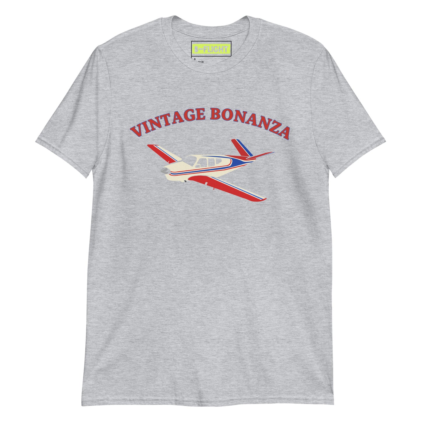 V-TAIL BONANZA Vintage tri-color 2 stripe Printed Short-Sleeve Unisex Classic Fit Aviation T-Shirt