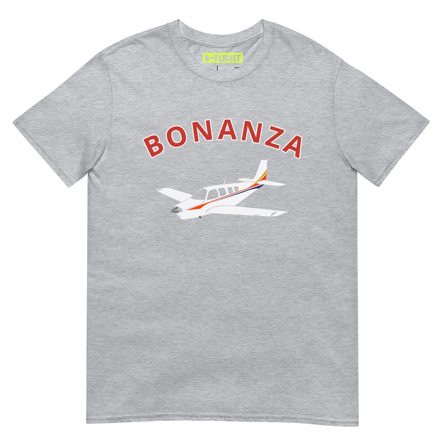 BONANZA A36  White with Stripe Graphic Short-Sleeve Unisex classic fit aviation T-Shirt.