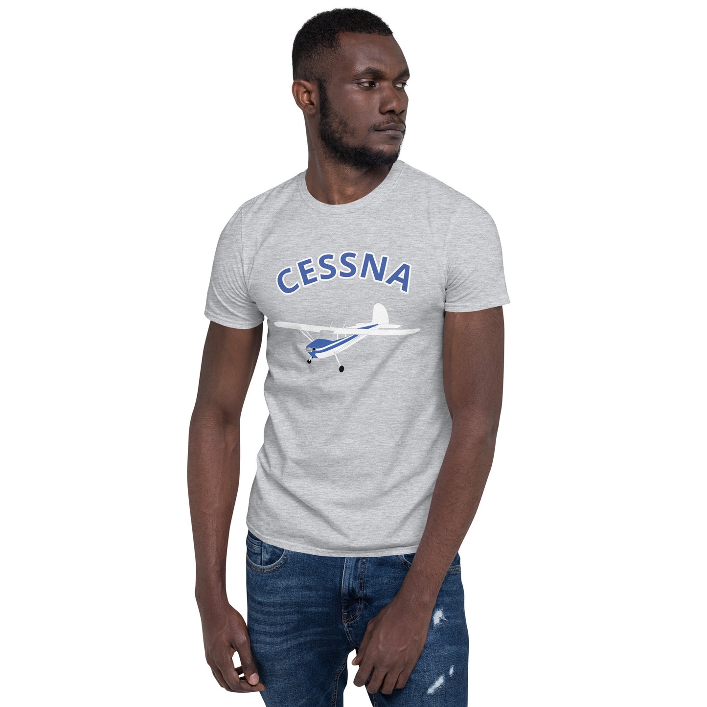 CESSNA 140 white - blue aircraft Classic fit Men's aviation tee.