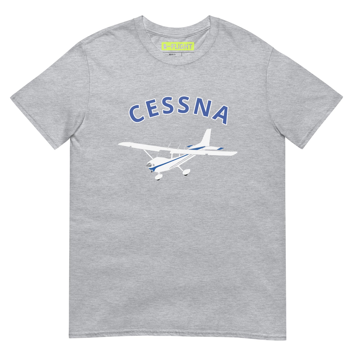 CESSNA 172 Skyhawk White - Blue Soft Short-Sleeve Unisex Aviation T-Shirt