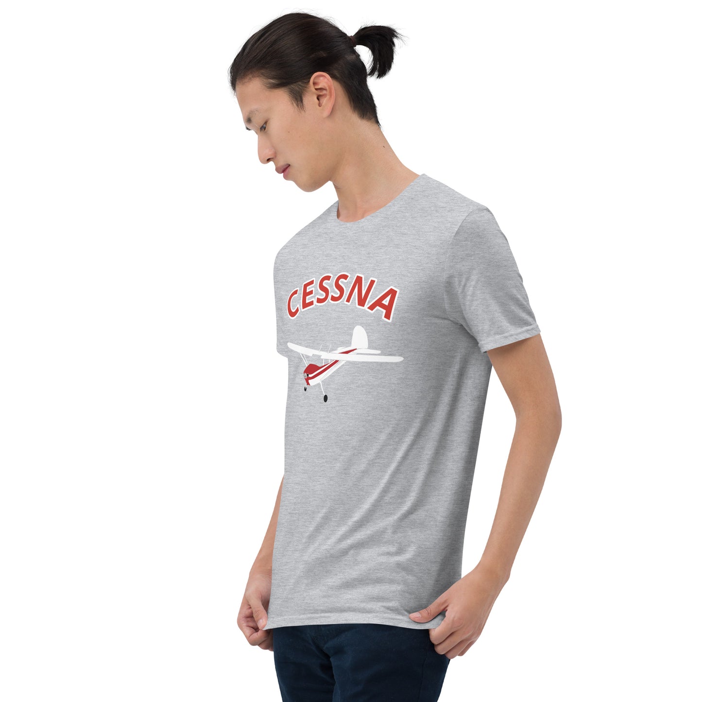 CESSNA 140 white - red aircraft Classic fit Men's aviation tee.