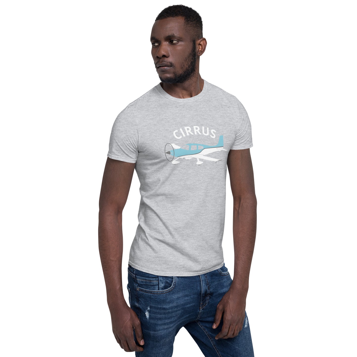 CIRRUS graphic blue - white Short-Sleeve classic fit aviation T-Shirt