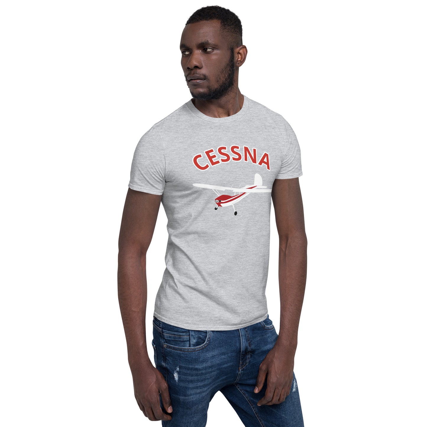 CESSNA 140 white - red aircraft Classic fit Men's aviation tee.