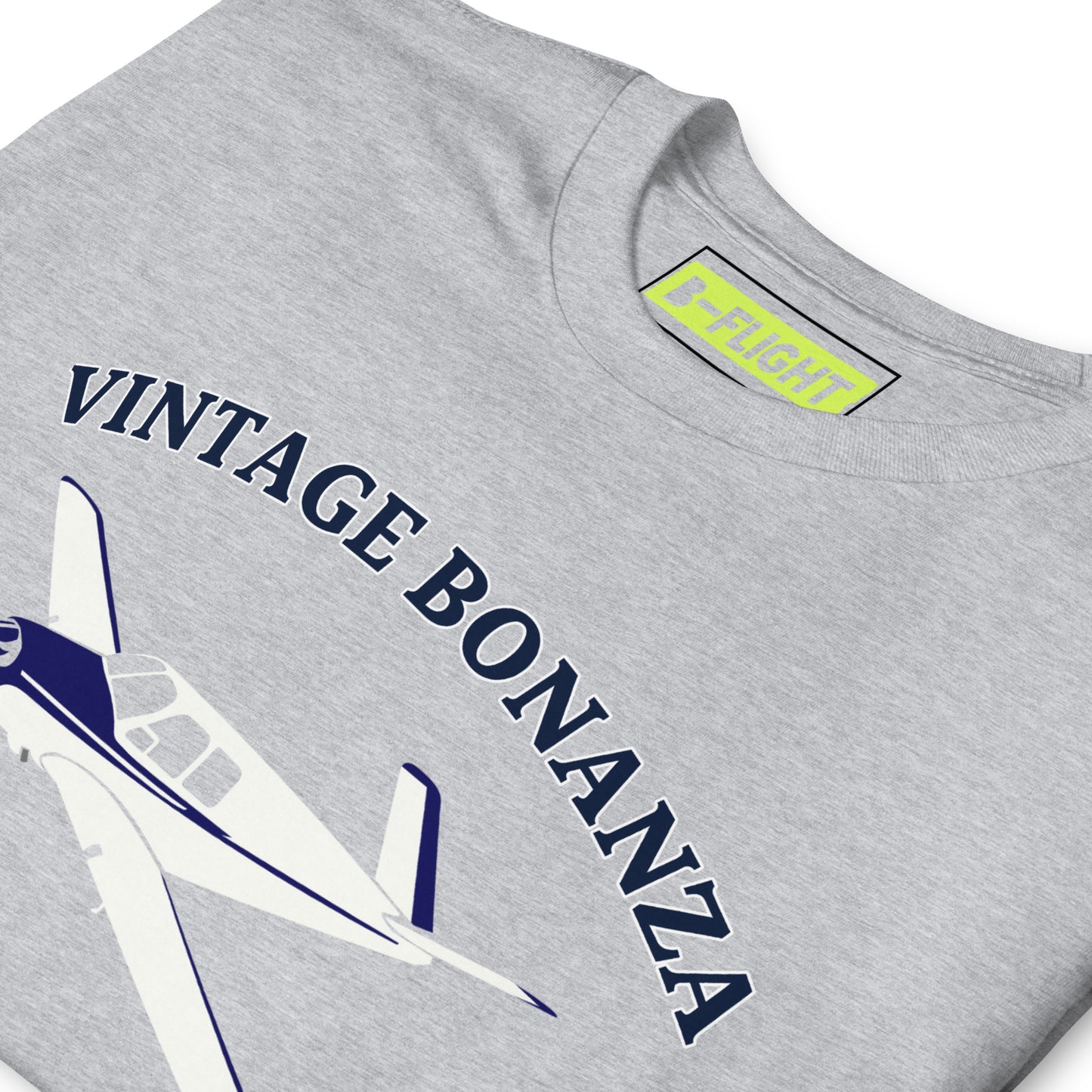 V-TAIL BONANZA Vintage blue - white Printed Short-Sleeve Unisex Classic Fit Aviation T-Shirt