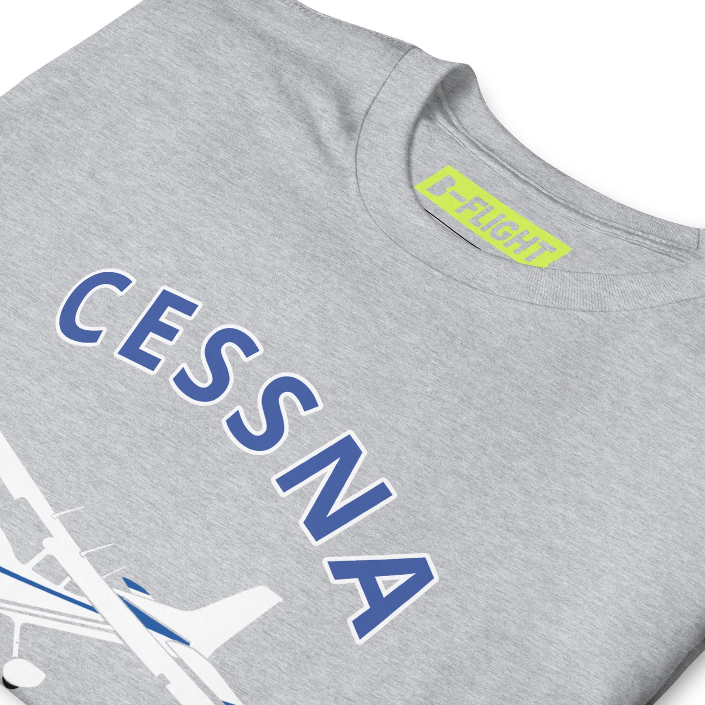 CESSNA 172 Skyhawk White - Blue Soft Short-Sleeve Unisex Aviation T-Shirt