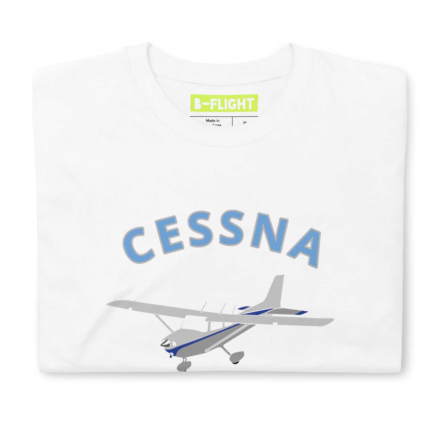 CESSNA 172 Skyhawk  polished grey-blue Soft Short-Sleeve Unisex Aviation T-Shirt