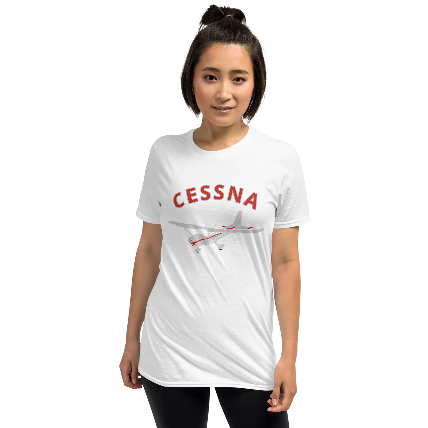 CESSNA 172 Skyhawk polished grey-red Soft Short-Sleeve Unisex Aviation T-Shirt