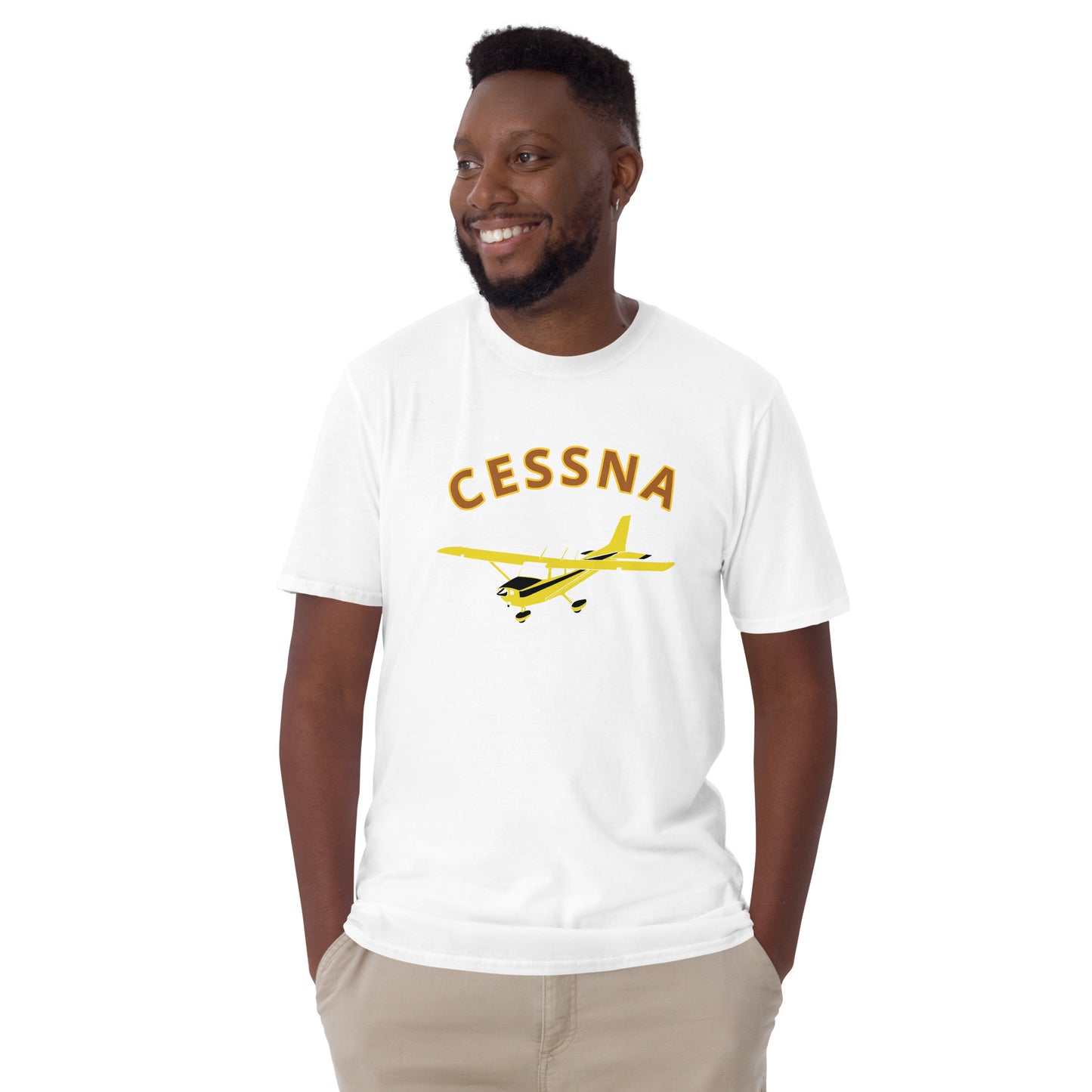 CESSNA 172 Skyhawk retro yellow Soft Short-Sleeve Unisex Aviation T-Shirt