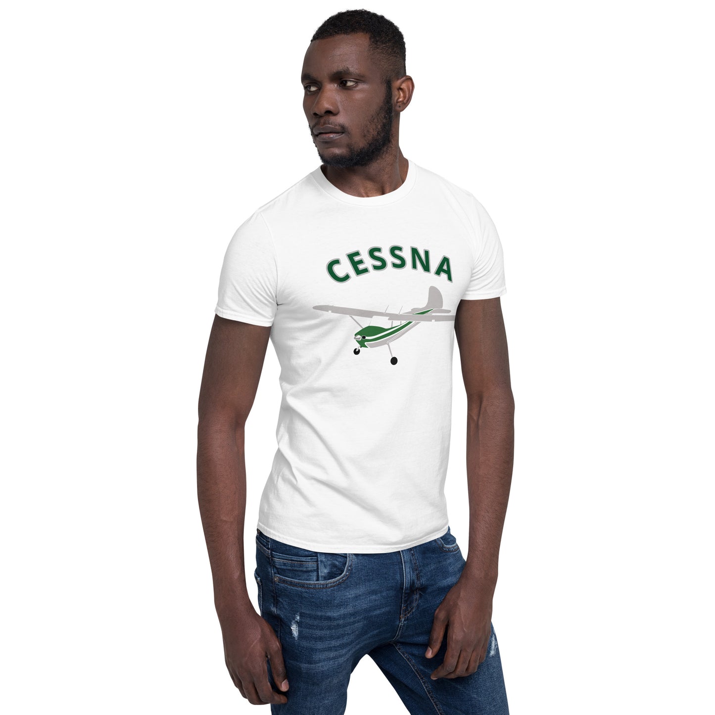 CESSNA 170 polished grey-green Soft  Short-Sleeve Unisex Aviation T-Shirt