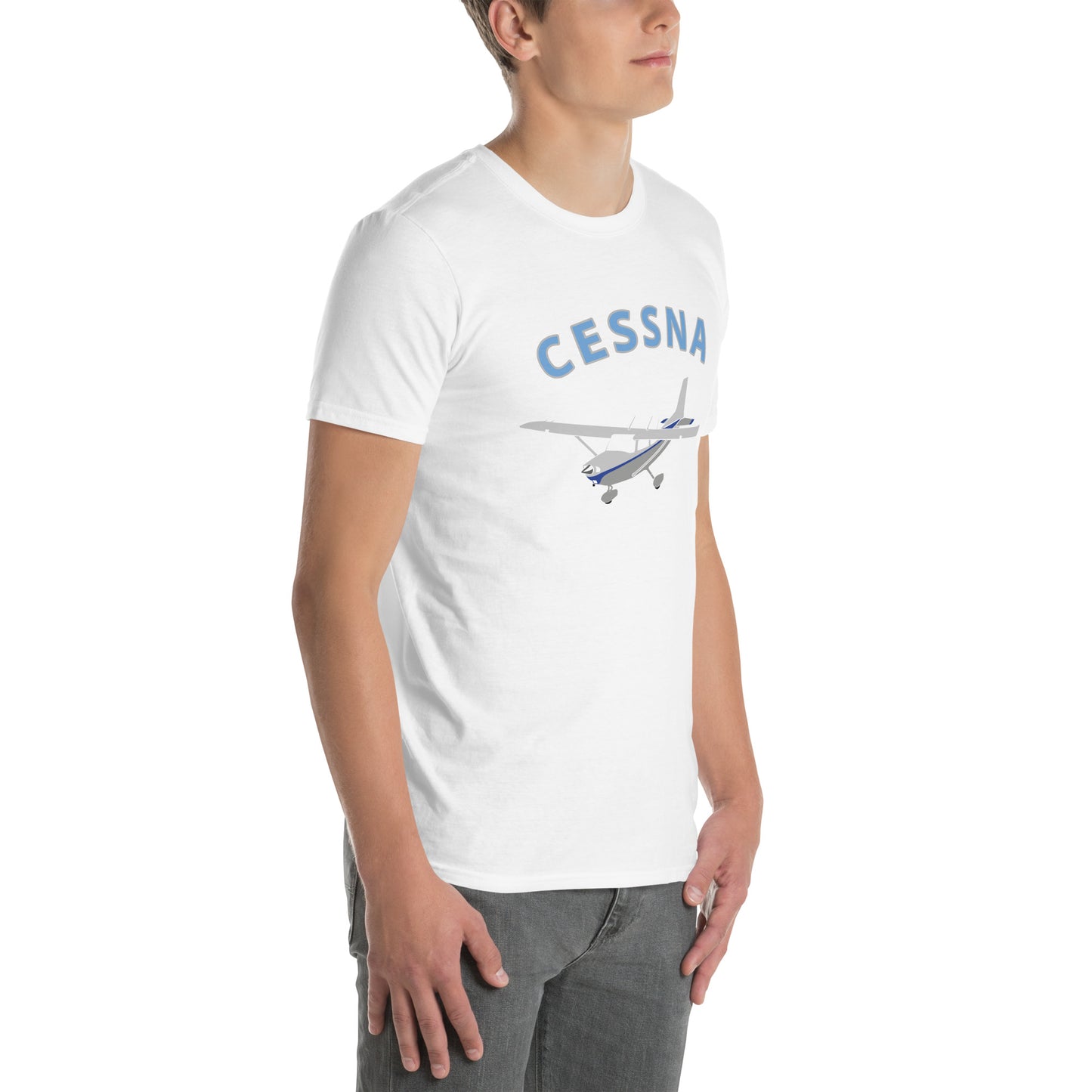 CESSNA 172 Skyhawk  polished grey-blue Soft Short-Sleeve Unisex Aviation T-Shirt