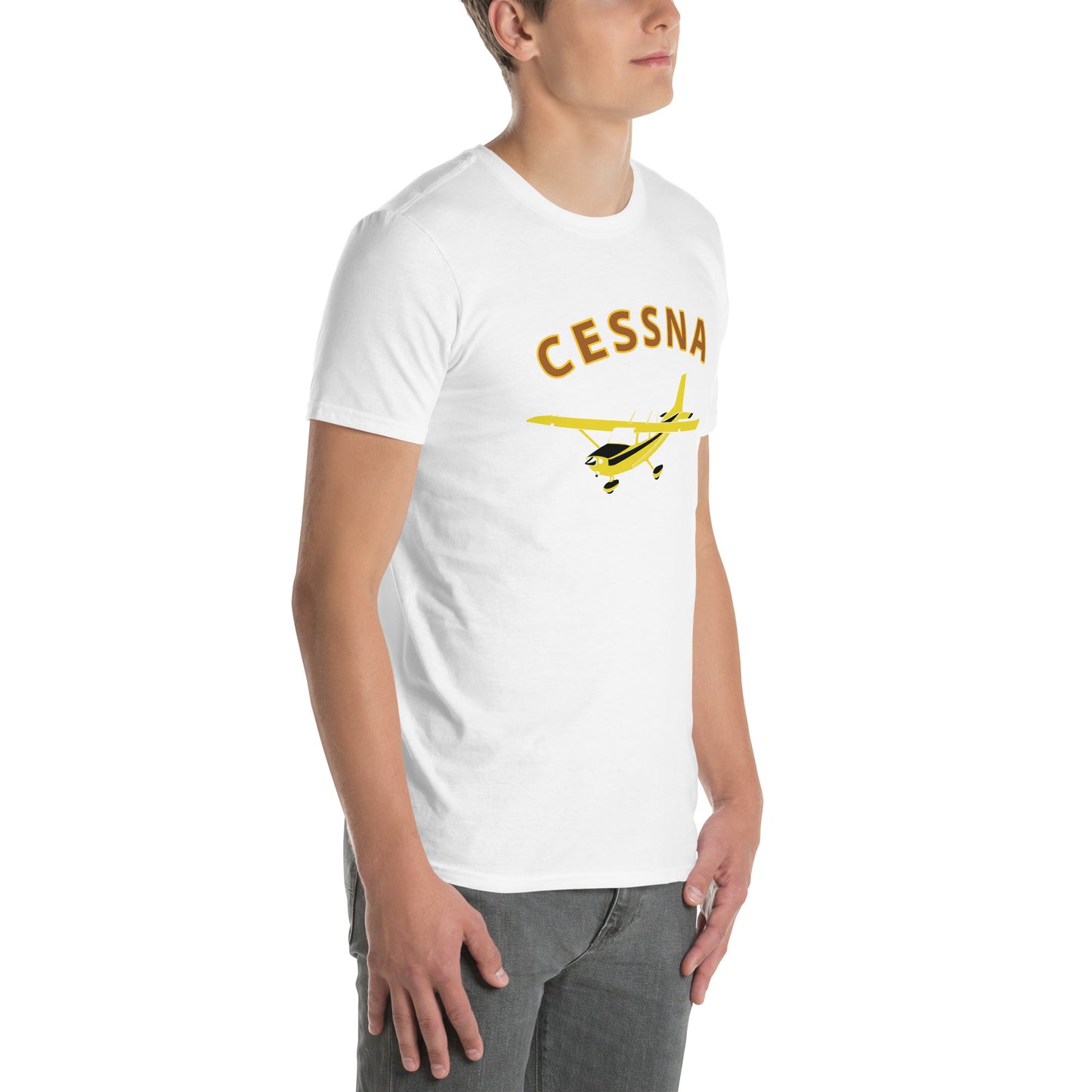 CESSNA 172 Skyhawk retro yellow Soft Short-Sleeve Unisex Aviation T-Shirt