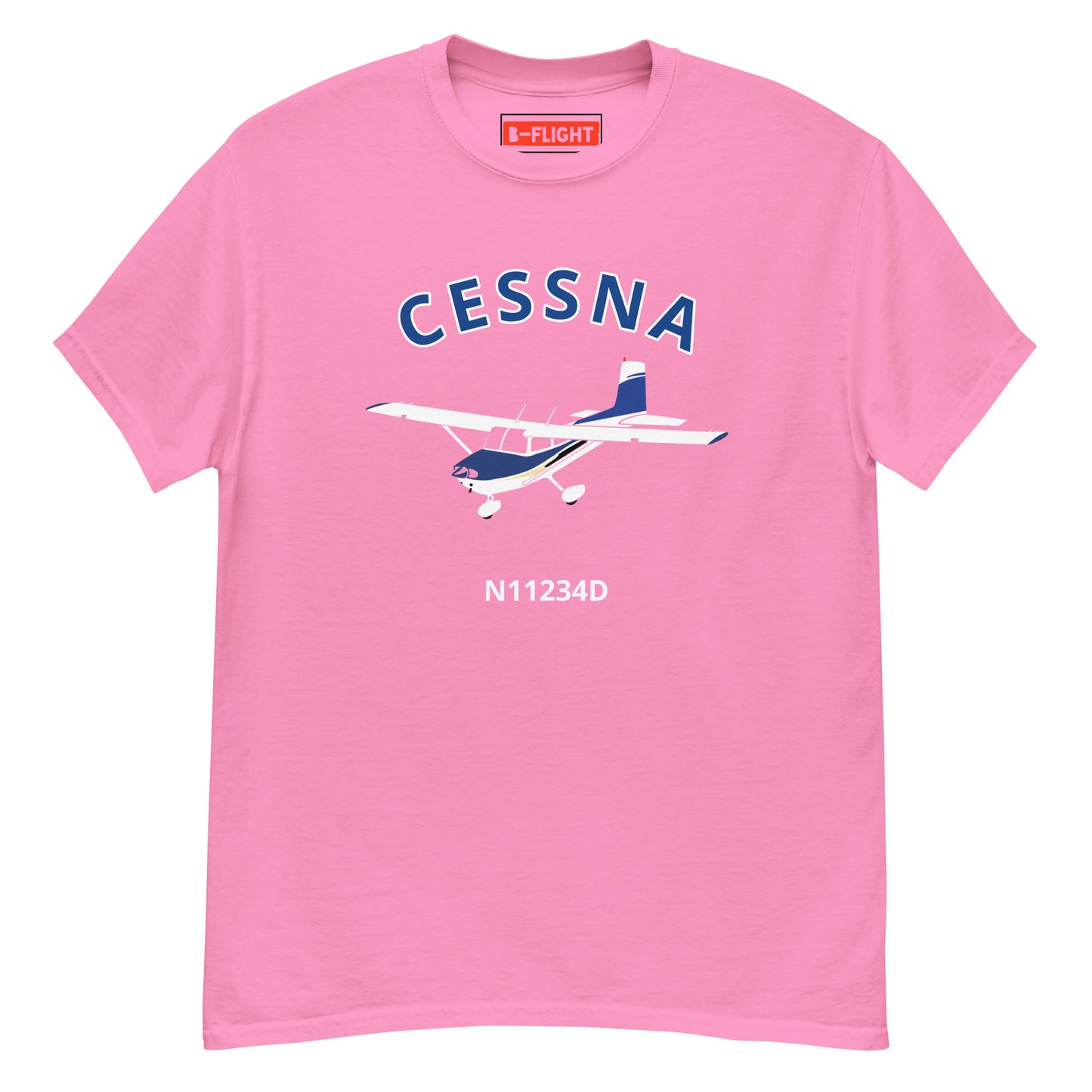 Cessna 182 Straight Tail CUSTOM N Number Classic fit Men's aviation tee