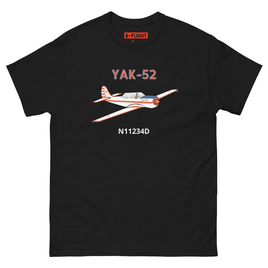 Yak-52 CUSTOM N Number printed Unisex classic aviation tee