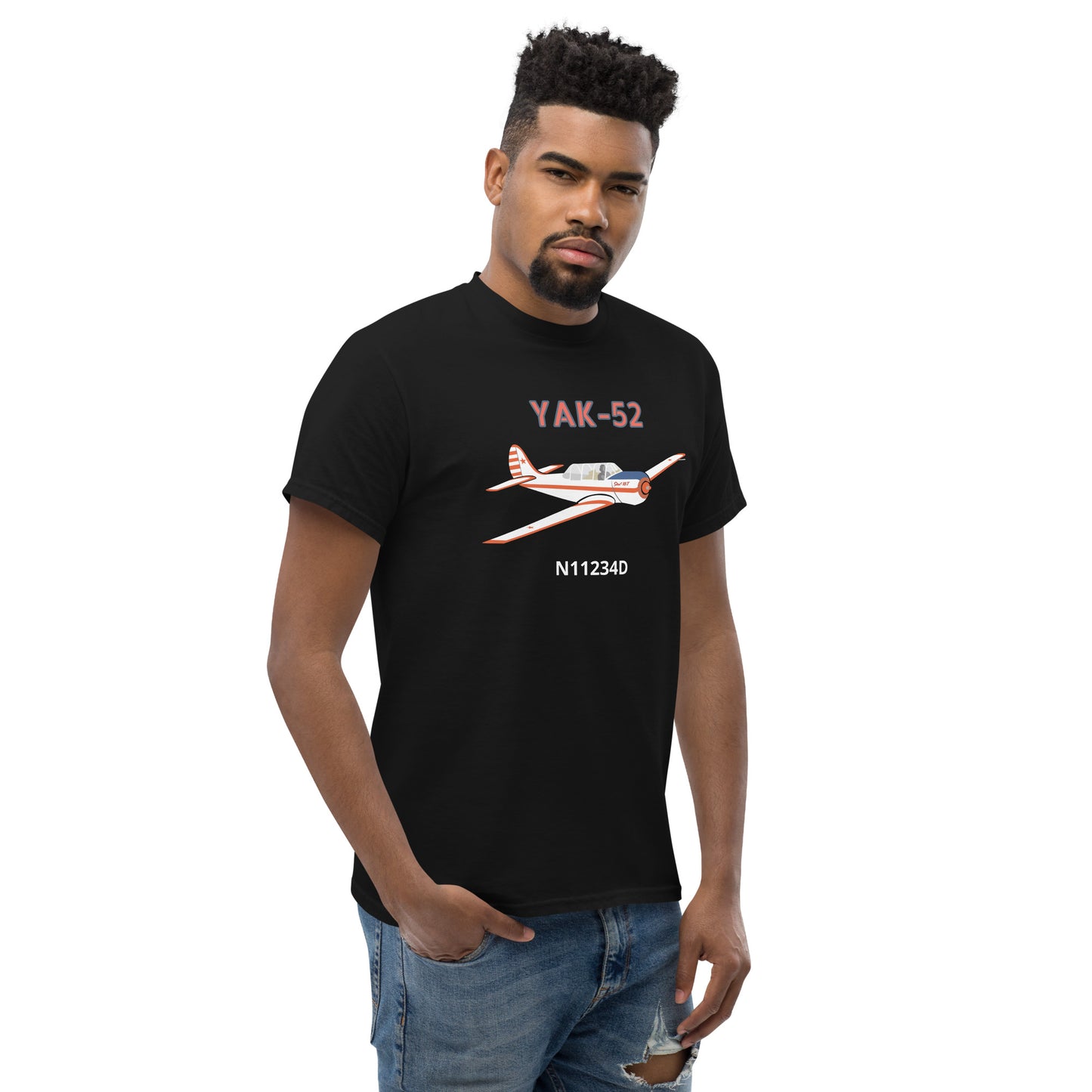 Yak-52 CUSTOM N Number printed Unisex classic aviation tee