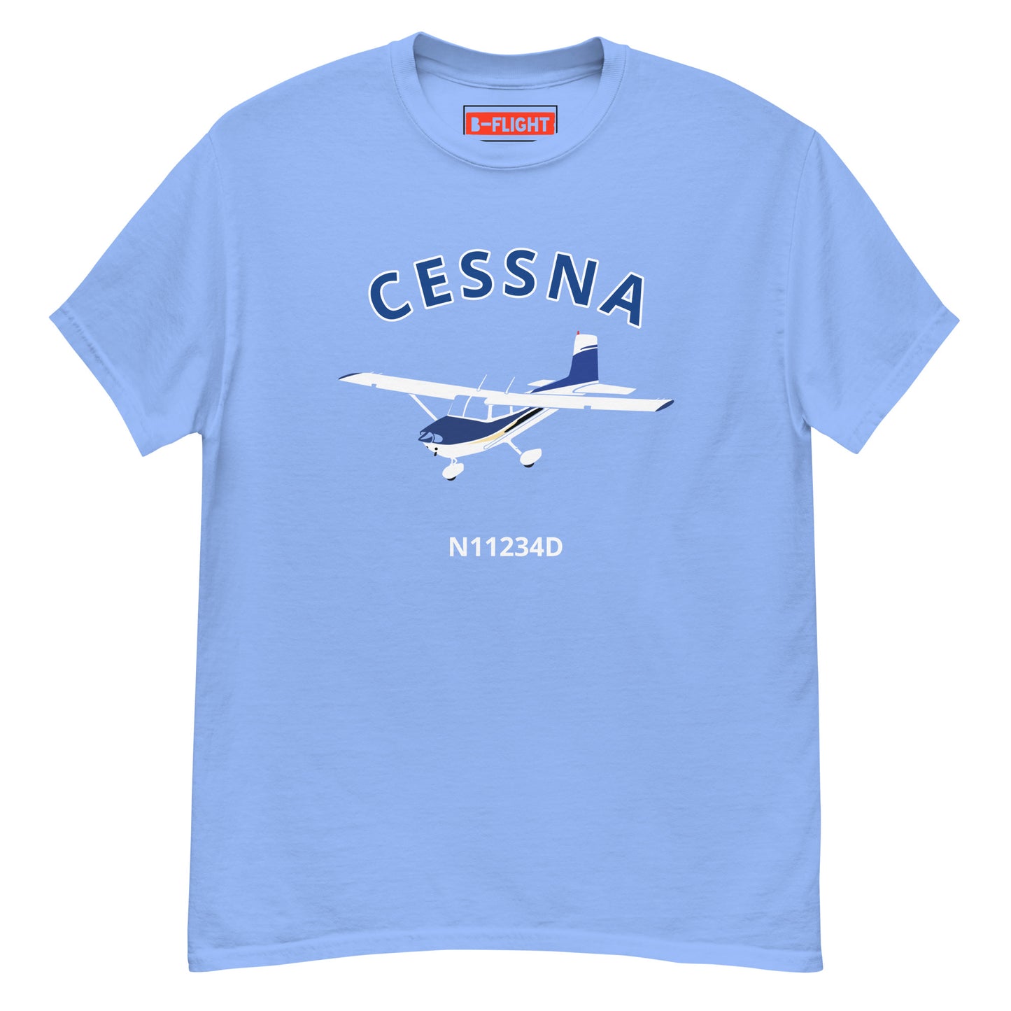 Cessna 182 Straight Tail CUSTOM N Number Classic fit Men's aviation tee