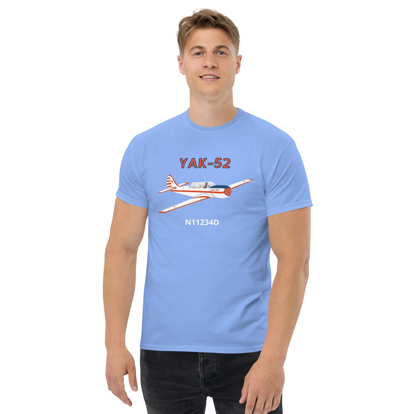 Yak-52 CUSTOM N Number printed Unisex classic aviation tee