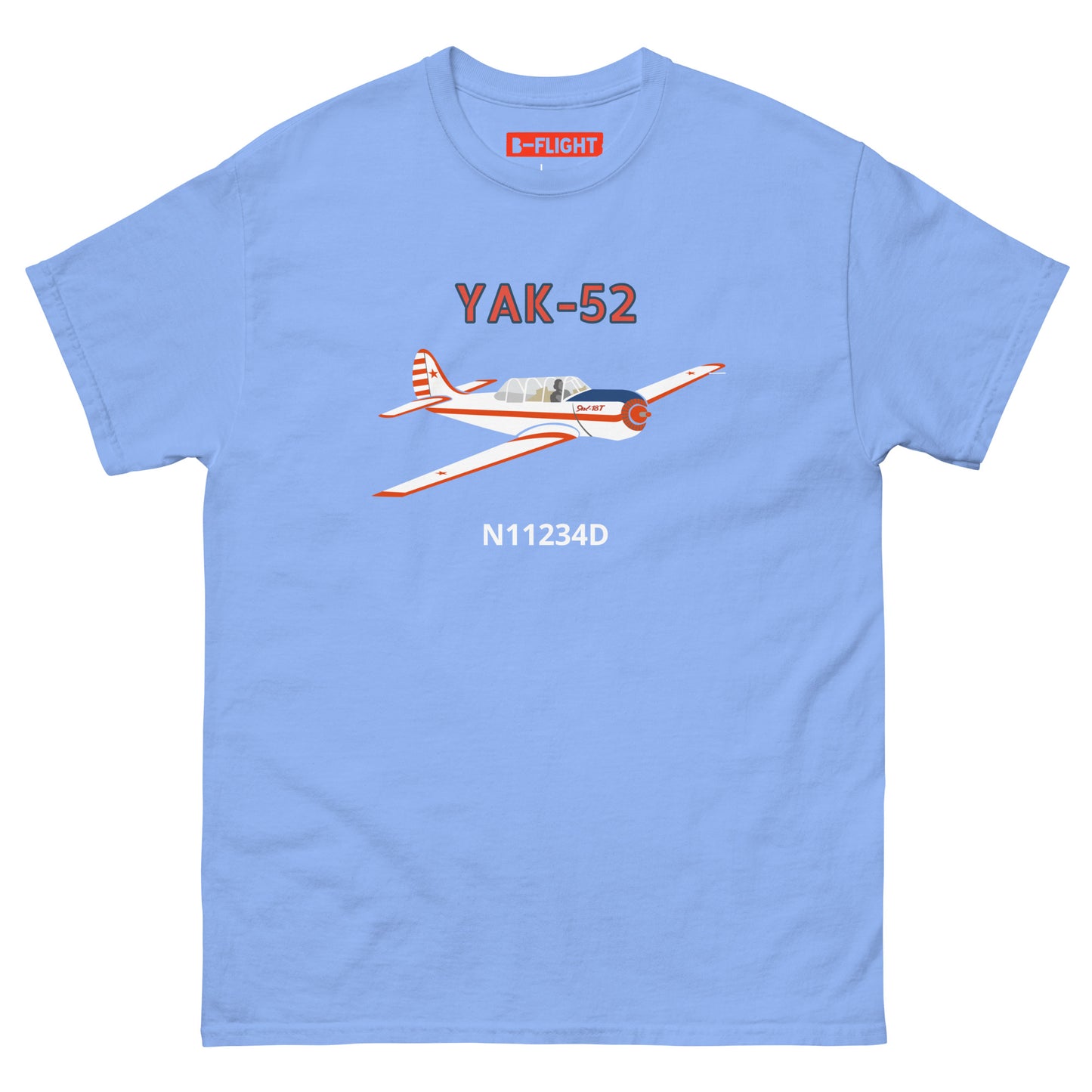 Yak-52 CUSTOM N Number printed Unisex classic aviation tee