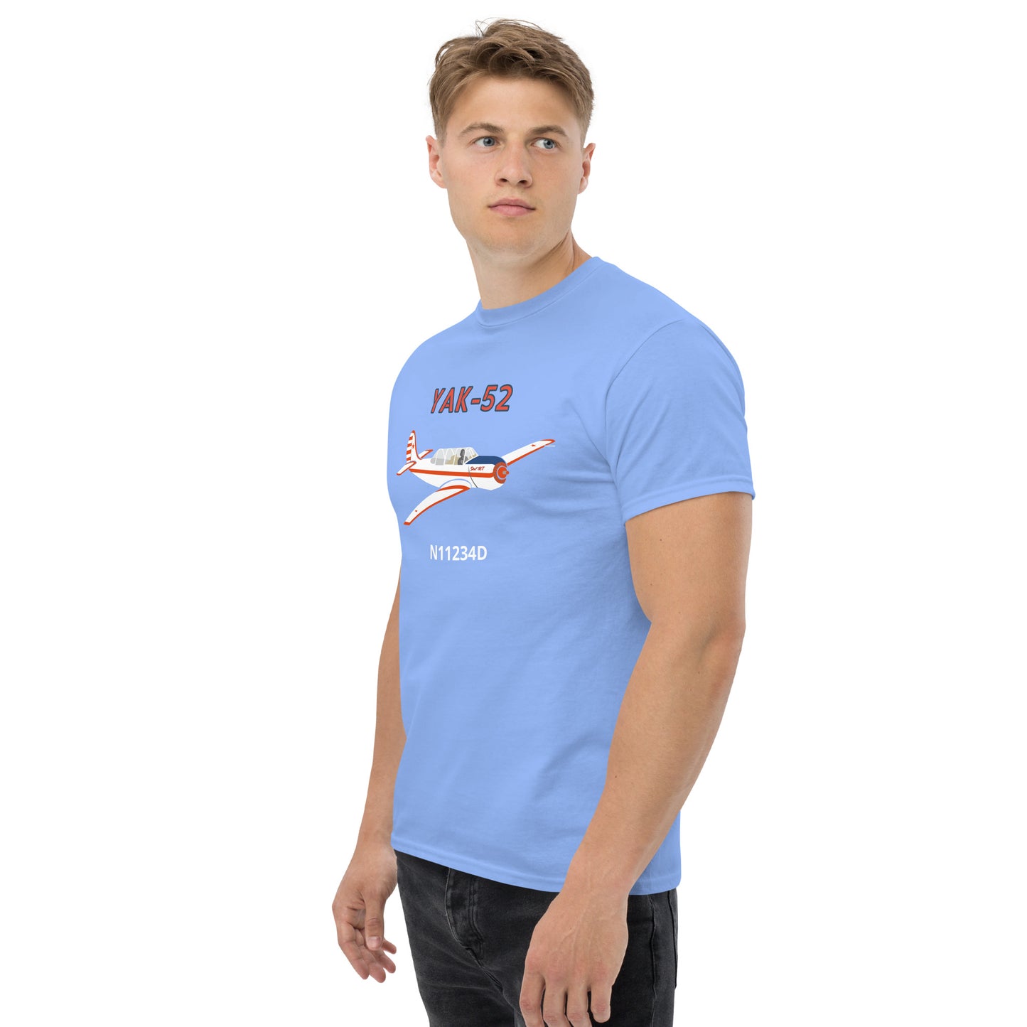 Yak-52 CUSTOM N Number printed Unisex classic aviation tee