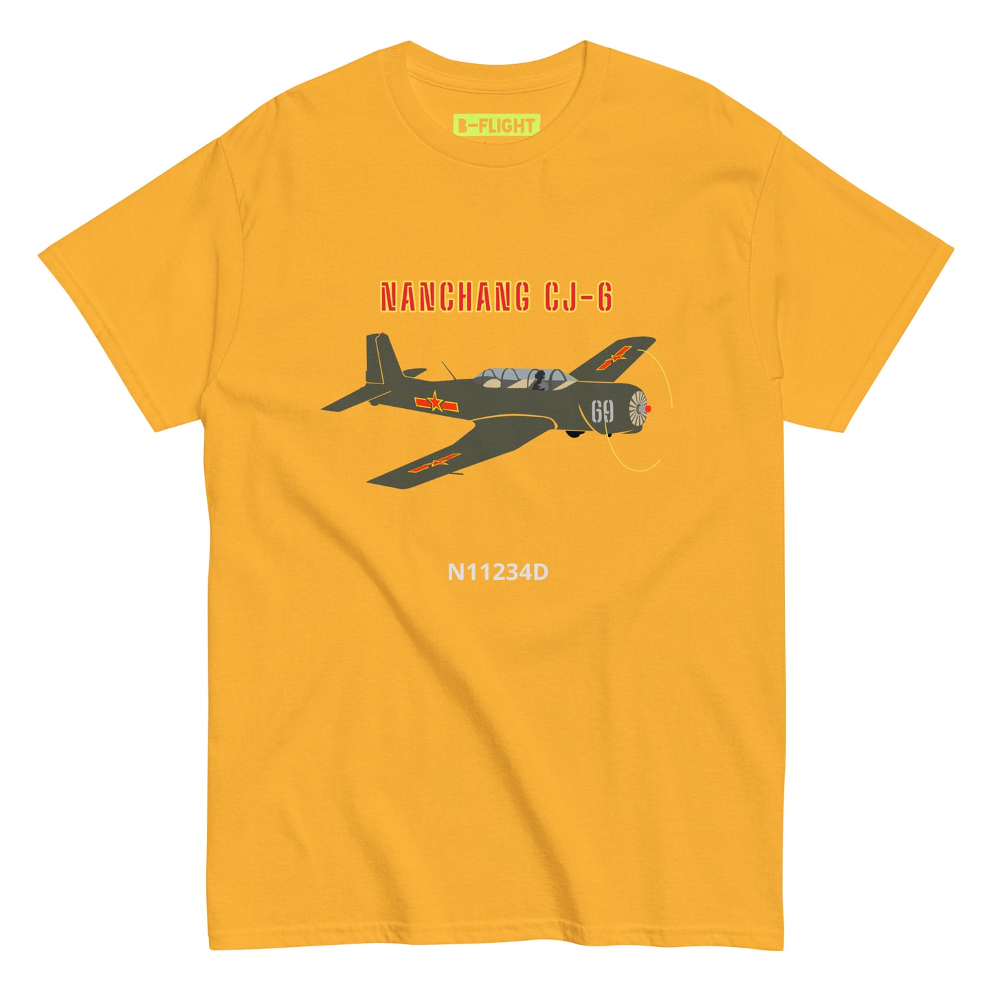 Nanchang CJ-6 CUSTOM N Number and CUSTOM Cowling Number Unisex classic printed tee