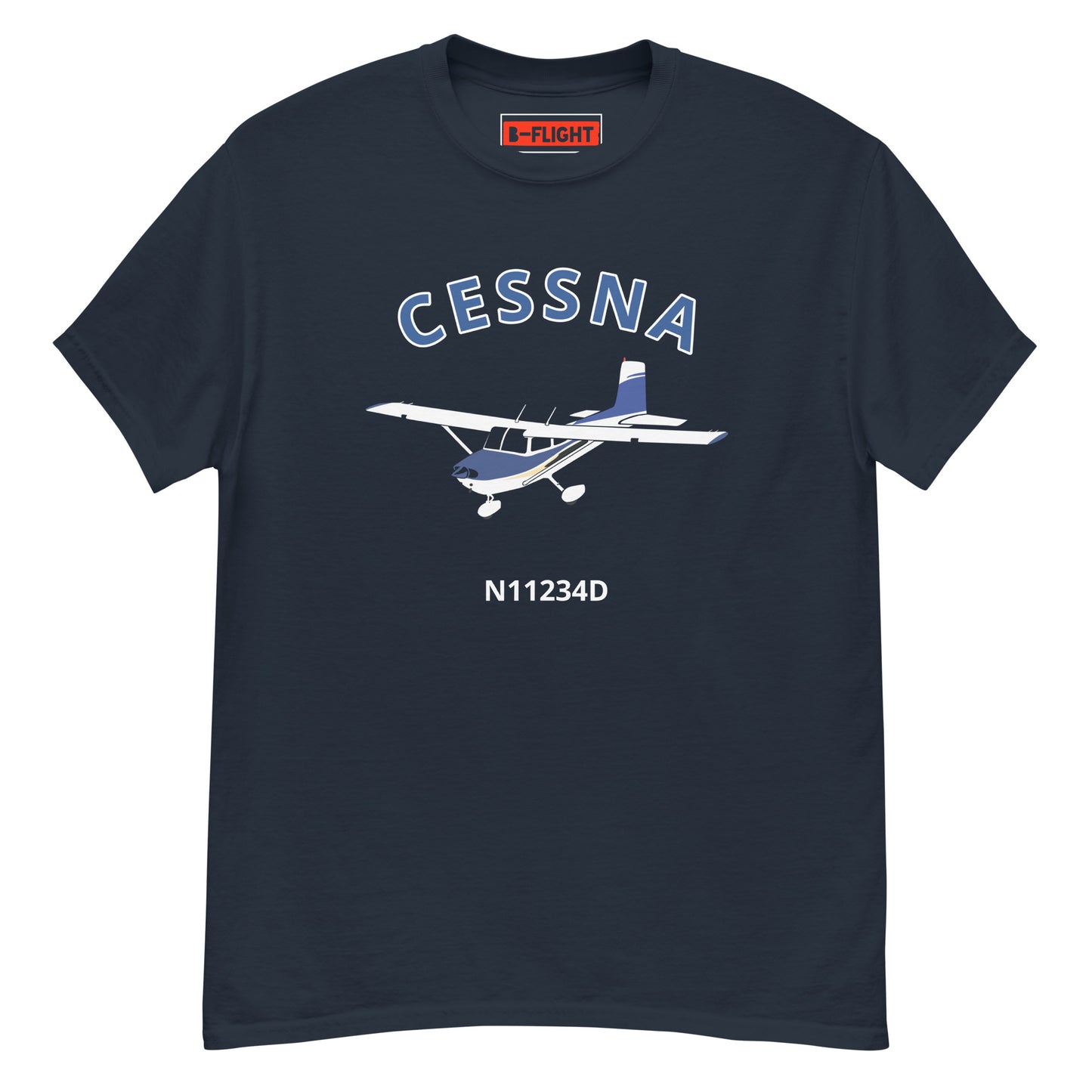 Cessna 182 Straight Tail CUSTOM N Number Classic fit Men's aviation tee