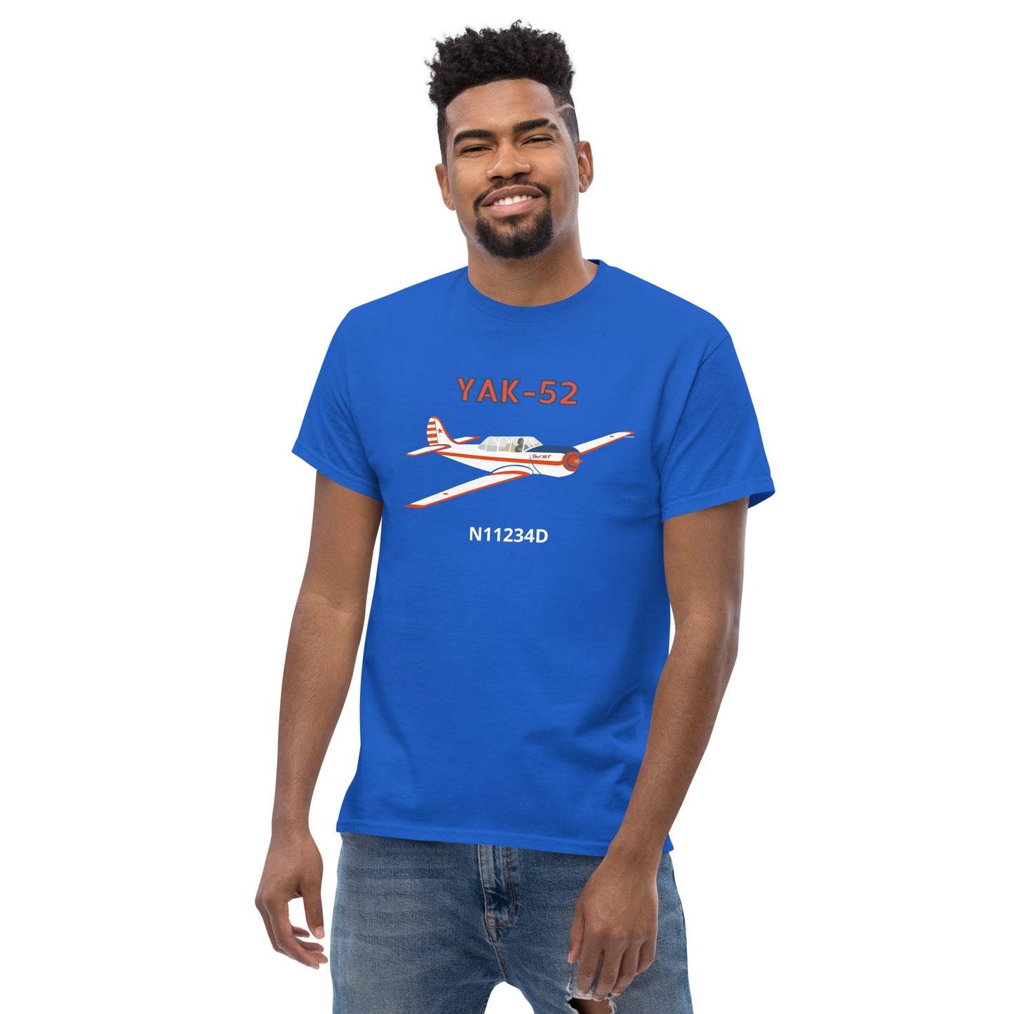 Yak-52 CUSTOM N Number printed Unisex classic aviation tee