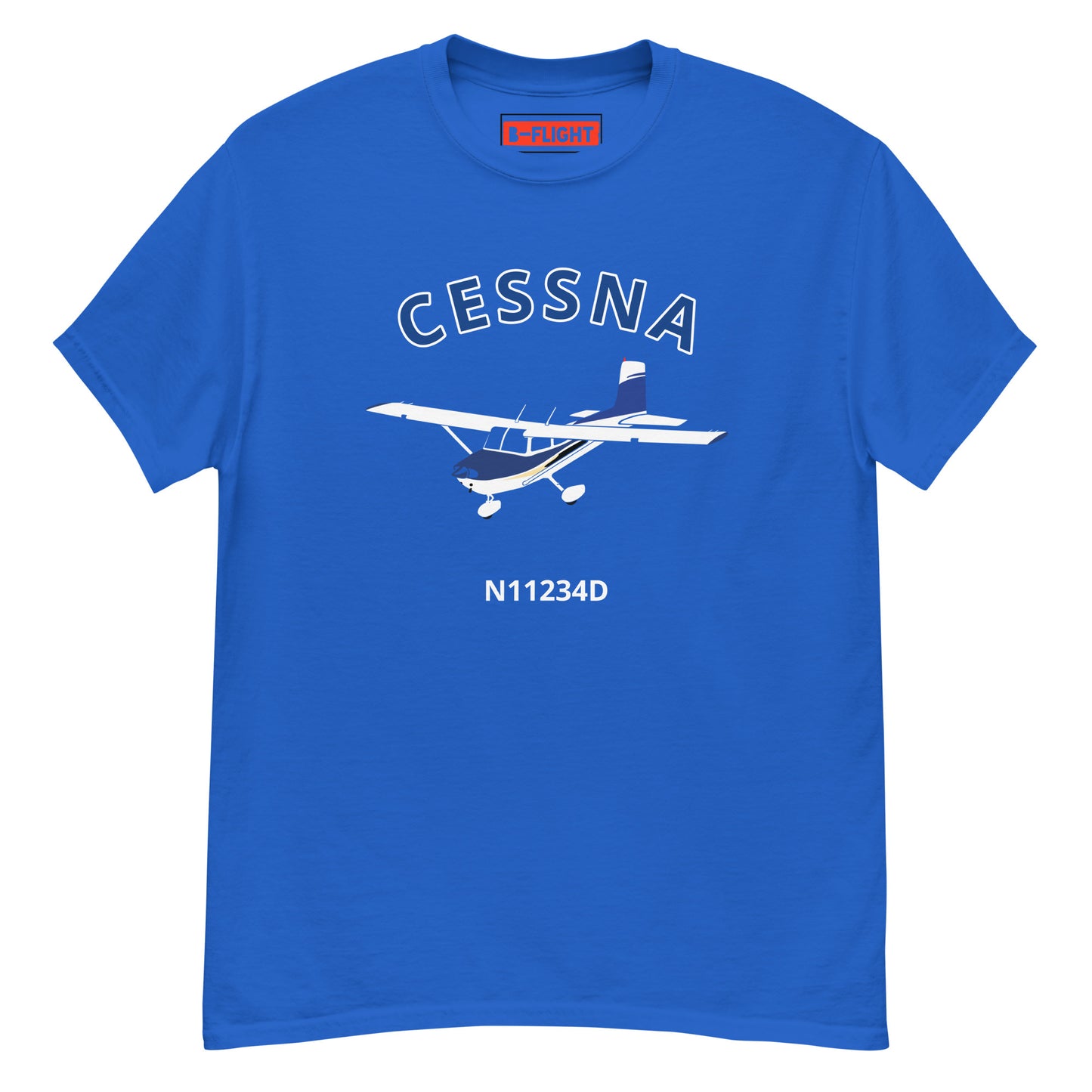 Cessna 182 Straight Tail CUSTOM N Number Classic fit Men's aviation tee