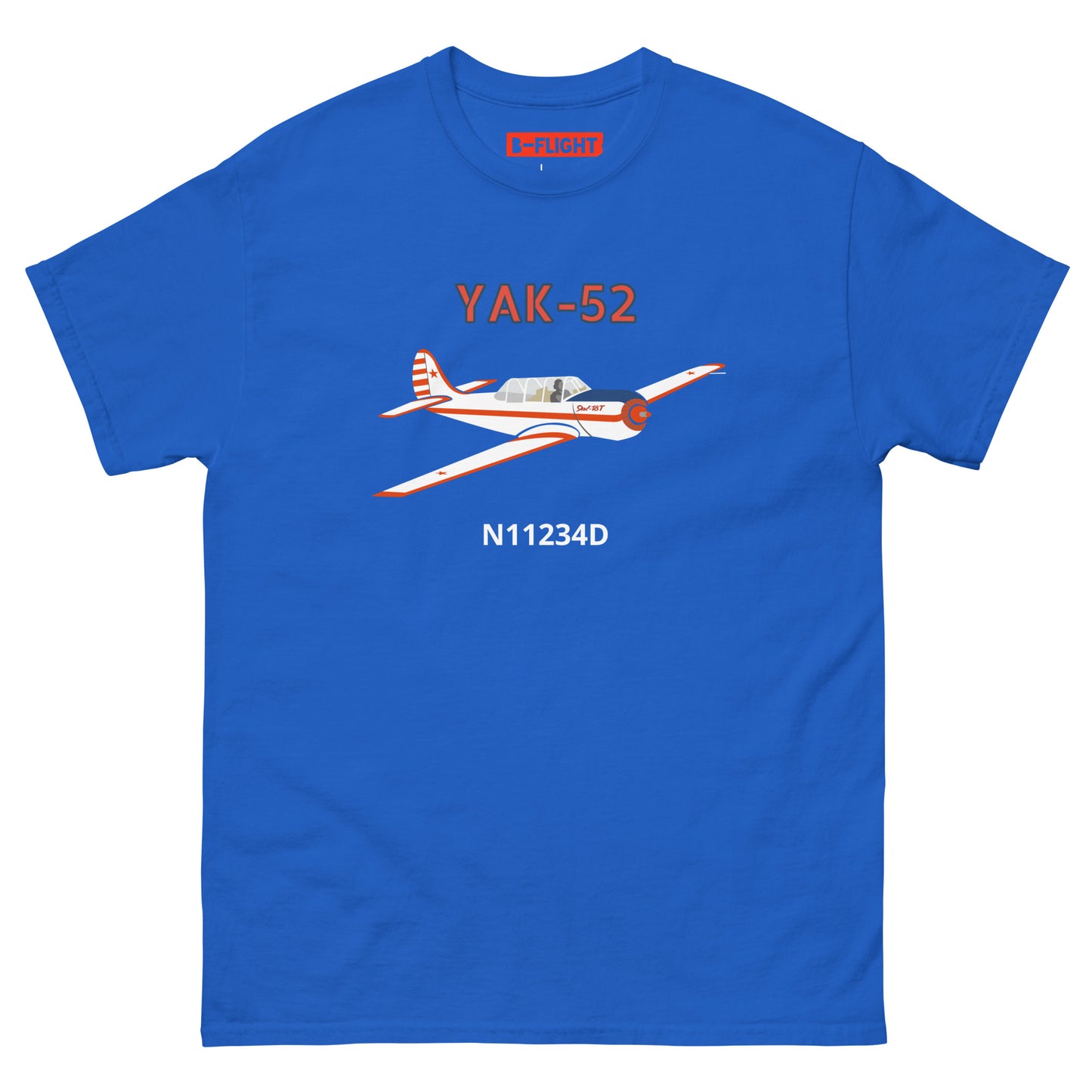 Yak-52 CUSTOM N Number printed Unisex classic aviation tee