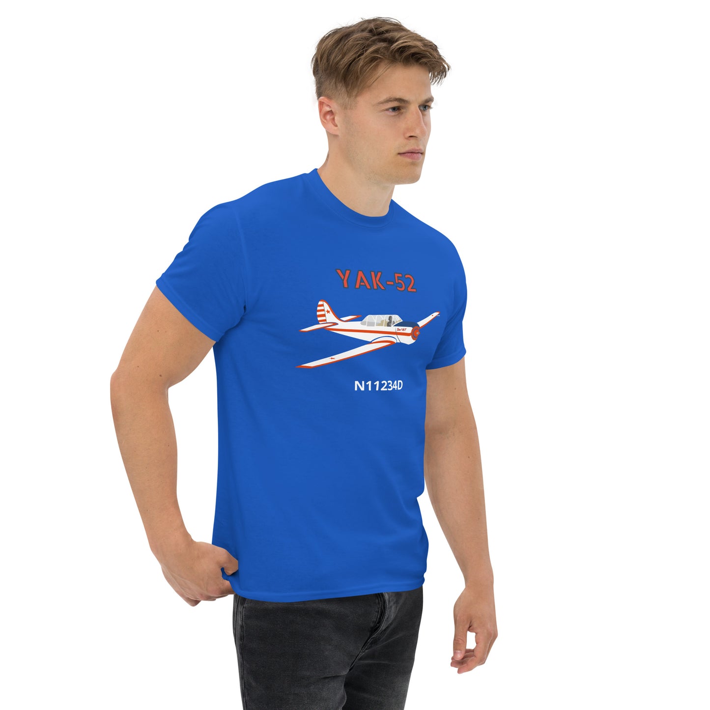 Yak-52 CUSTOM N Number printed Unisex classic aviation tee