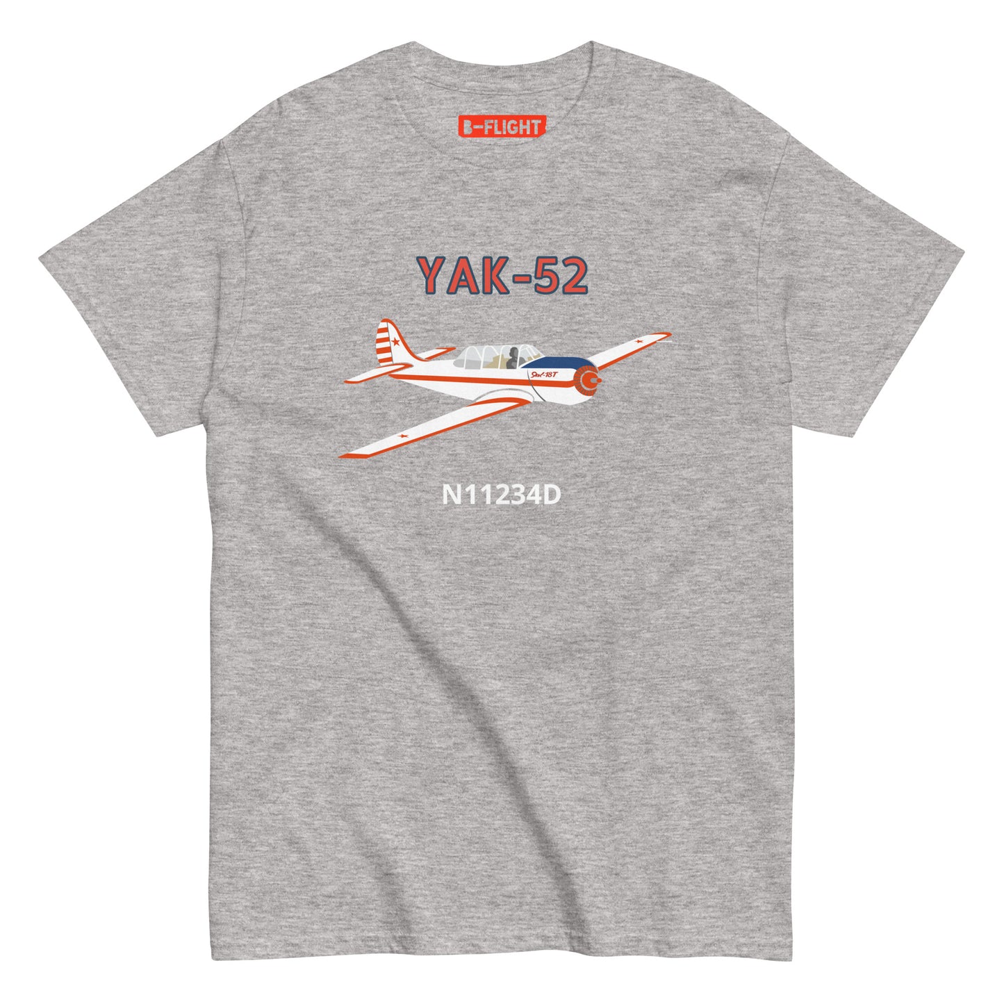 Yak-52 CUSTOM N Number printed Unisex classic aviation tee