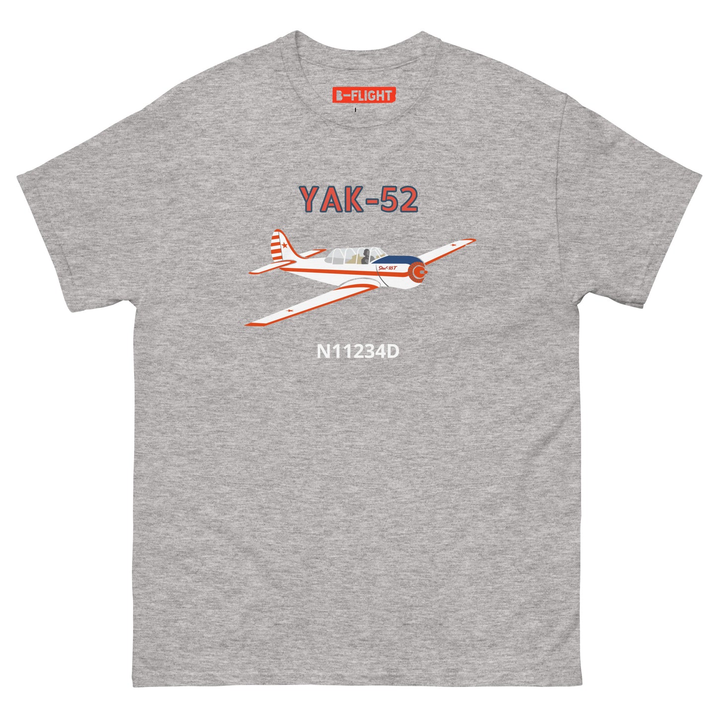 Yak-52 CUSTOM N Number printed Unisex classic aviation tee