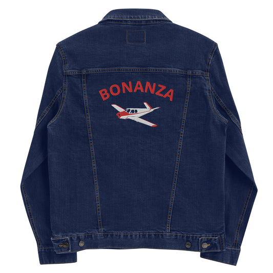 VTAIL BONANZA embroidered  back aircraft design Timeless Denim Classic Jacket