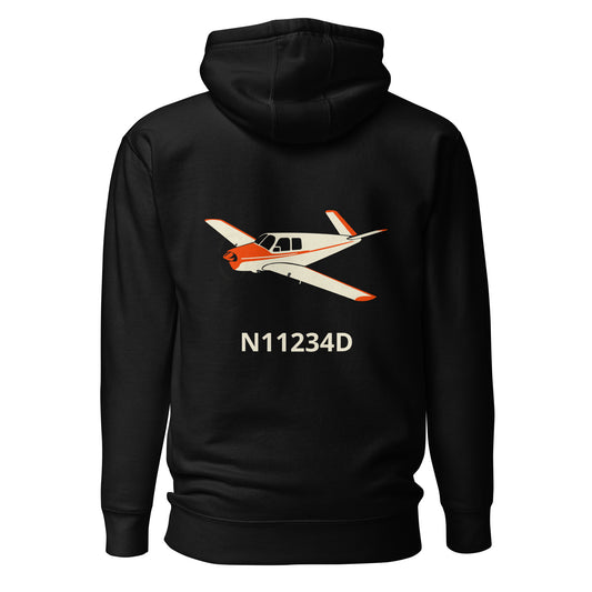 V-TAIL BONANZA Back Print with front embroiderery CUSTOM N Number Unisex Hoodie - Minimum 2