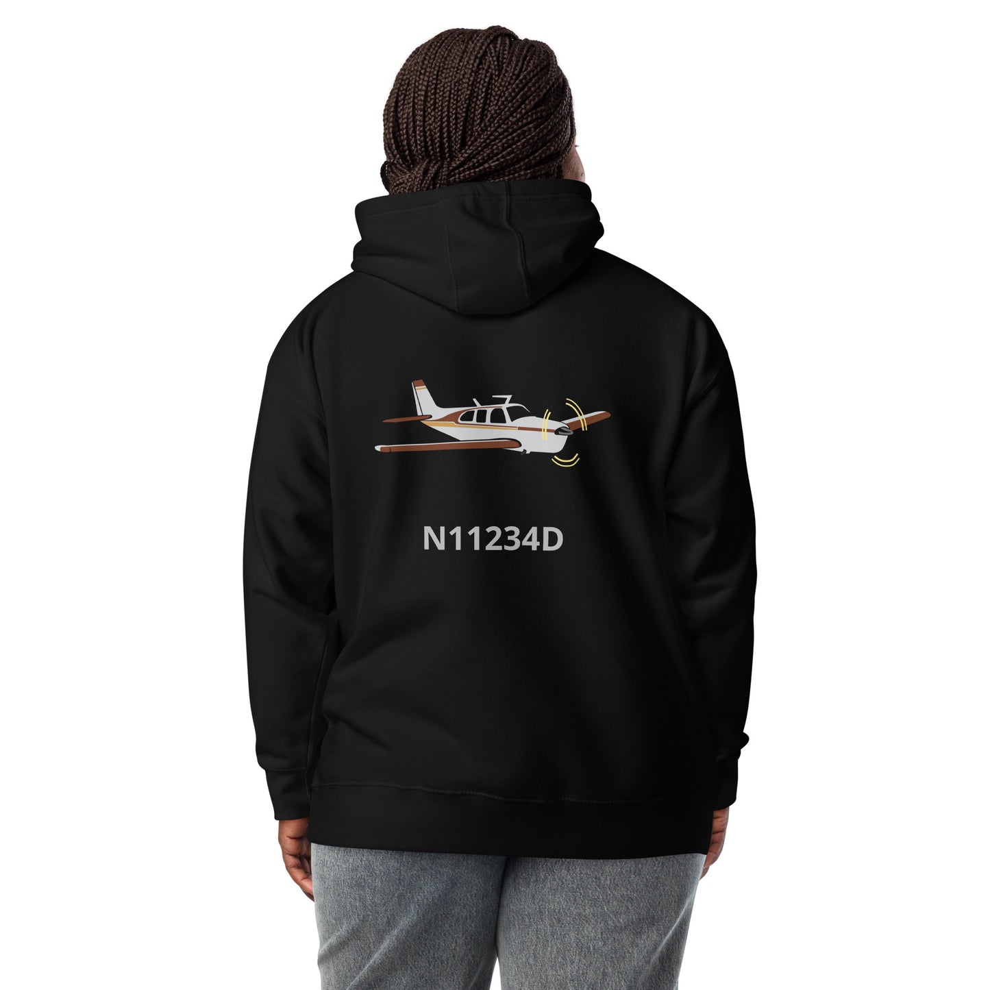 BONANZA F33 Back Print with front embroidery CUSTOM N Number Unisex Hoodie