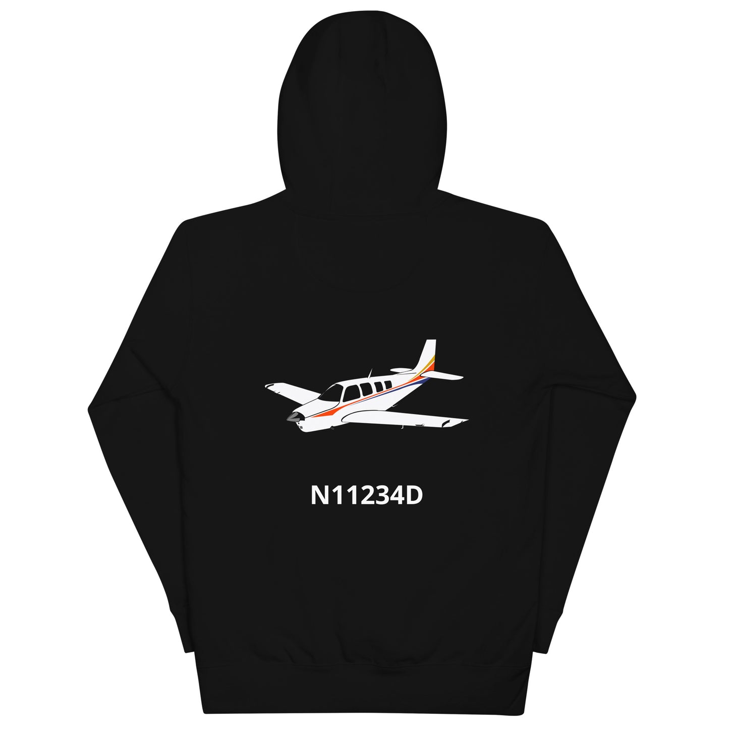 BONANZA A36 Back Print with front embroidery CUSTOM N Number Unisex Hoodie