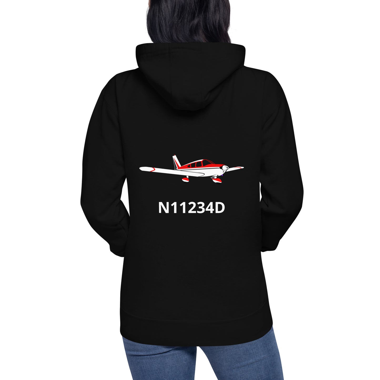 CHEROKEE classic white-red Back Print with front embroidery CUSTOM N Number Unisex Hoodie