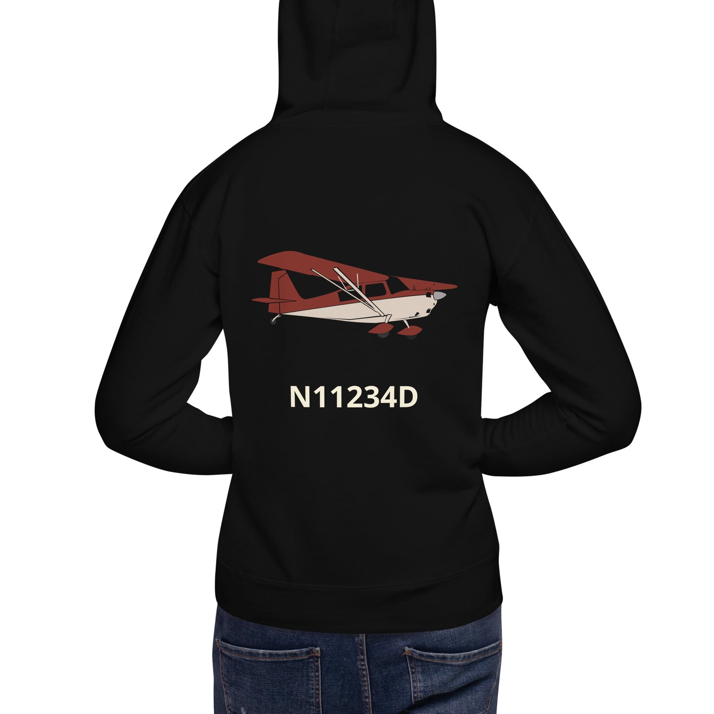 CITABRIA maroon - tan Back Print with front embroidery CUSTOM N Number Unisex Hoodie