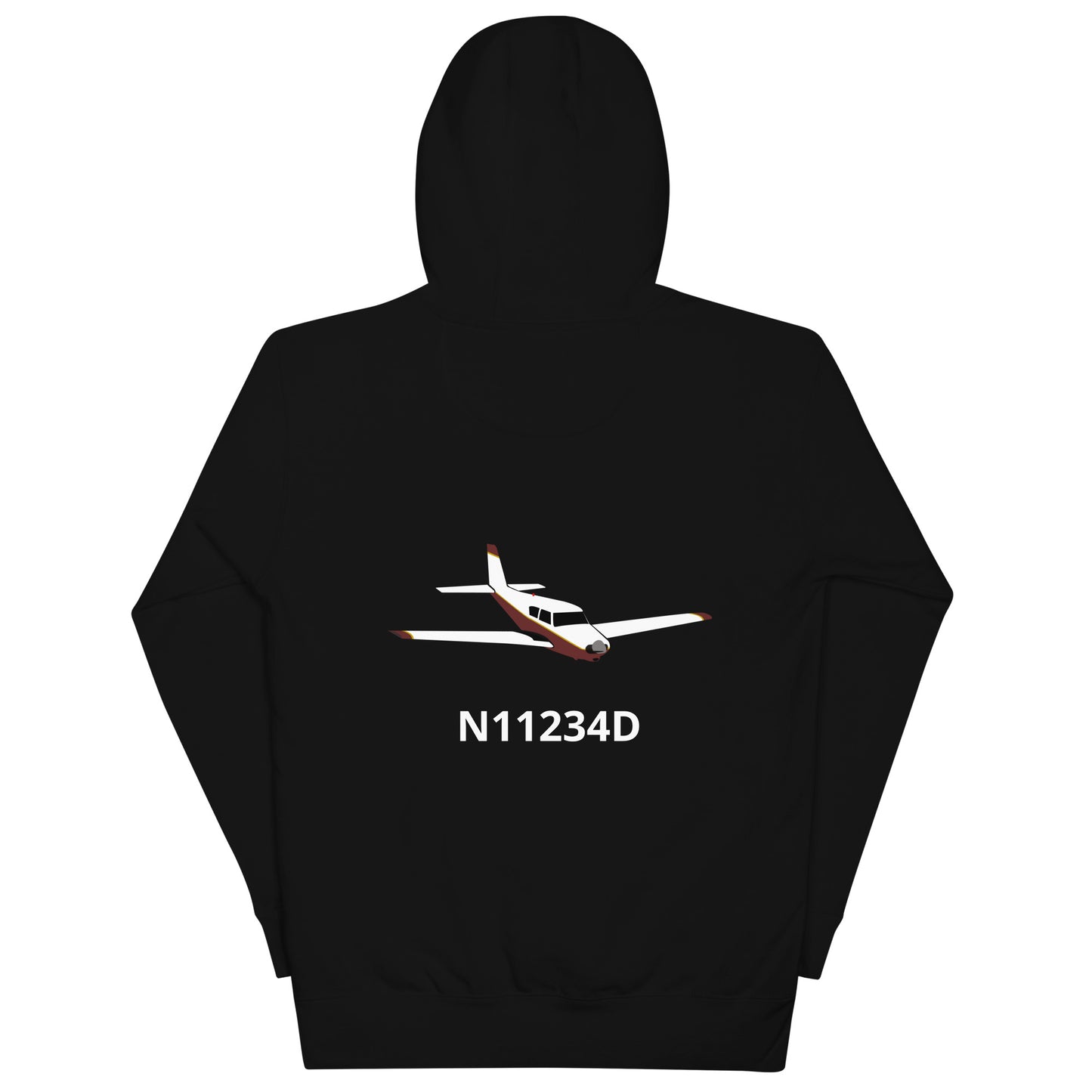 PIPER COMANCHE  Back Print with front embroidery CUSTOM N Number Unisex Hoodie.