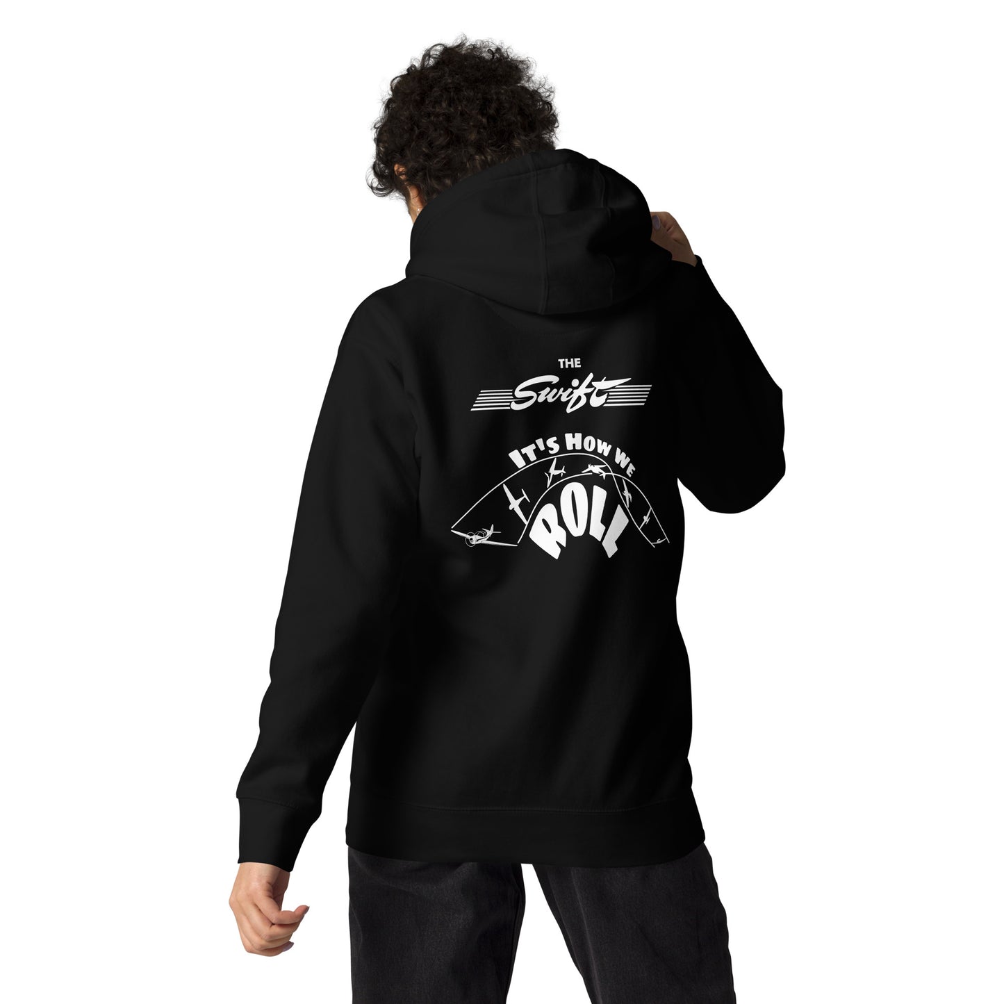 The SWIFT "It's How We Roll"  back graphic with front embroidery CUSTOM N Number Unisex Hoodie