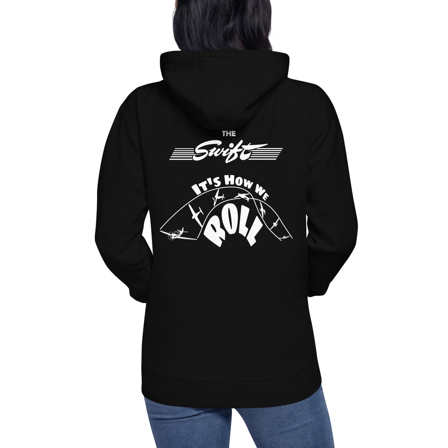 The SWIFT "It's How We Roll"  back graphic with front embroidery CUSTOM N Number Unisex Hoodie