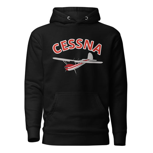 CESSNA 140 Polished-red trim aircraft Cozy aviation Unisex Hoodie