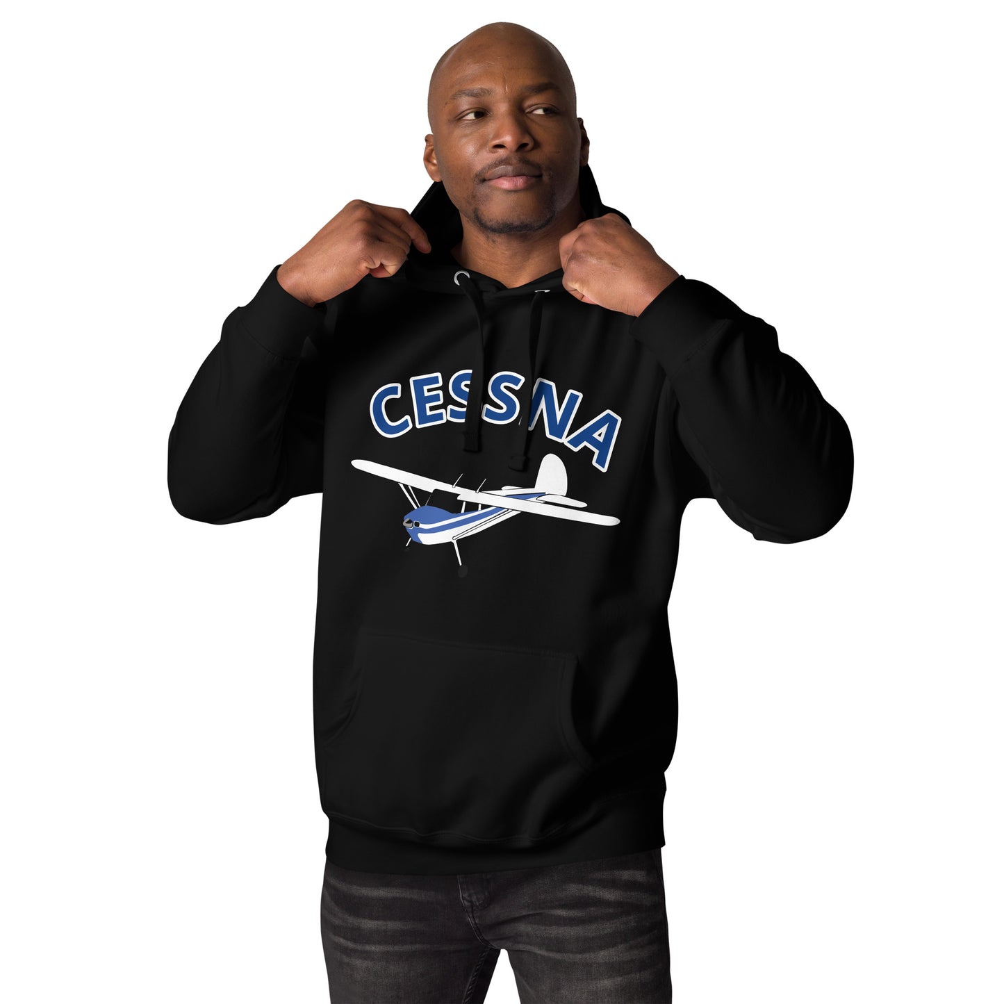 CESSNA 140 White-blue aircraft cozy Unisex Hoodie