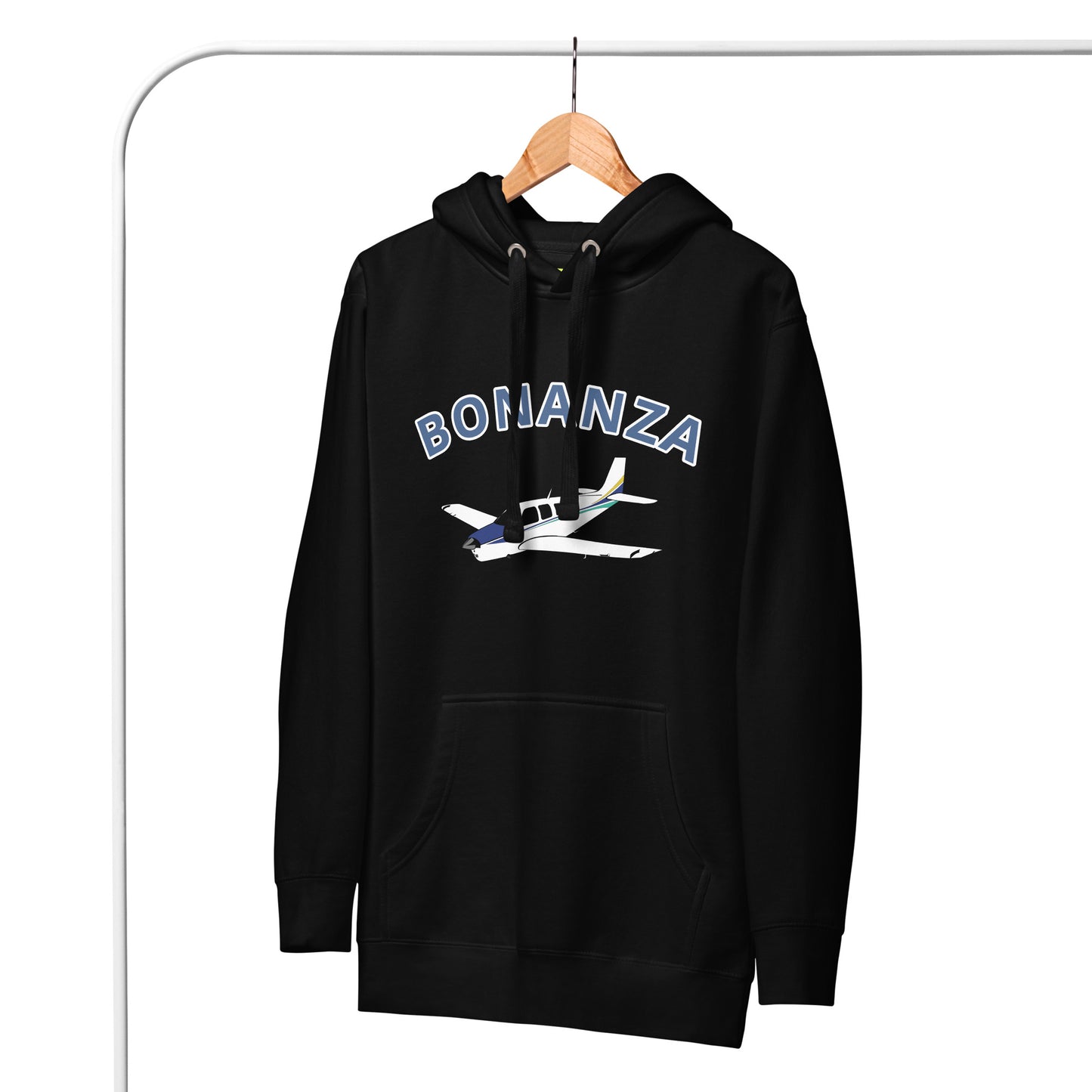 BONANZA A36 White - Blue aircraft  Printed Cozy Unisex Aviation Hoodie