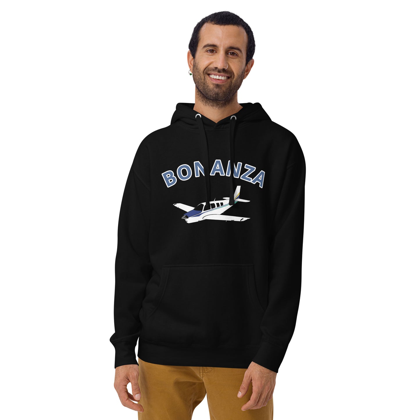 BONANZA A36 White - Blue aircraft  Printed Cozy Unisex Aviation Hoodie