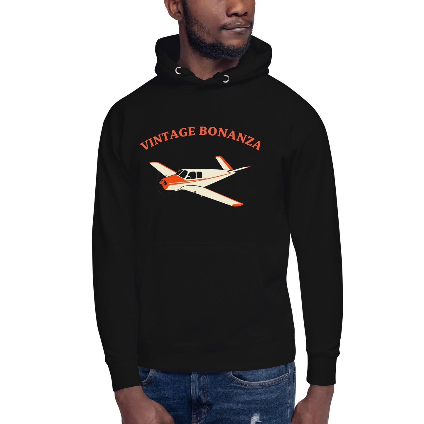 V-TAIL BONANZA Vintage red aircraft - cozy Unisex Hoodie