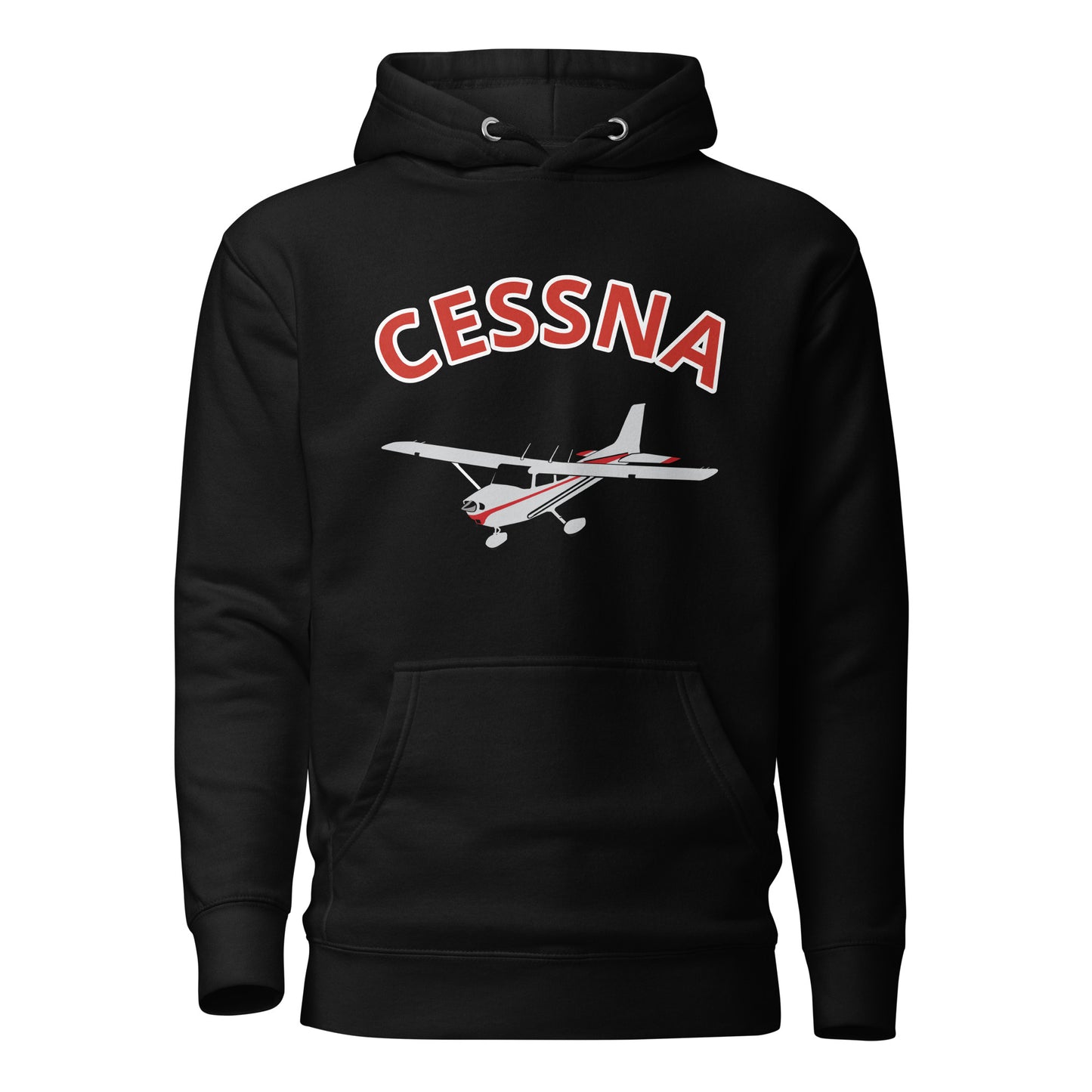 CESSNA 172 polished grey - red printed cozy fleece aviation Unisex Hoodie