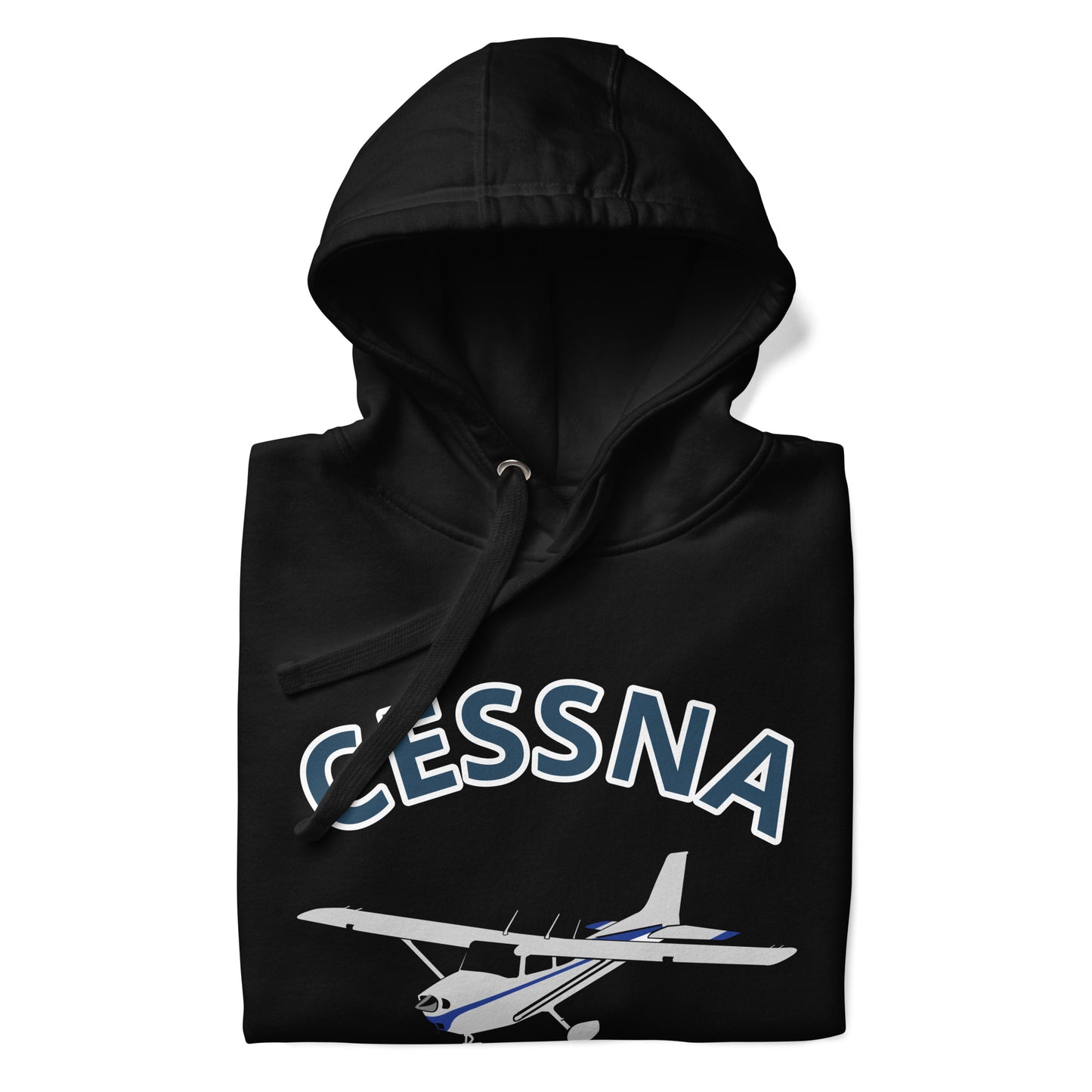 CESSNA 172 polished grey - blue  printed cozy fleece aviation Unisex Hoodie.